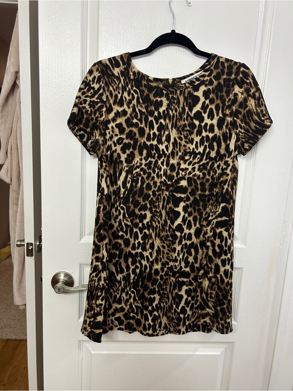Cheetah Print Short Sleeve Babydoll style dress